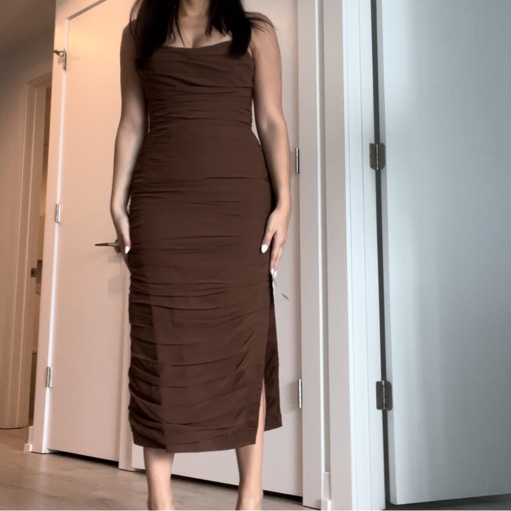 LIKE NEW ASOS BROWN CORSET SIZE 6 dress. Strapless